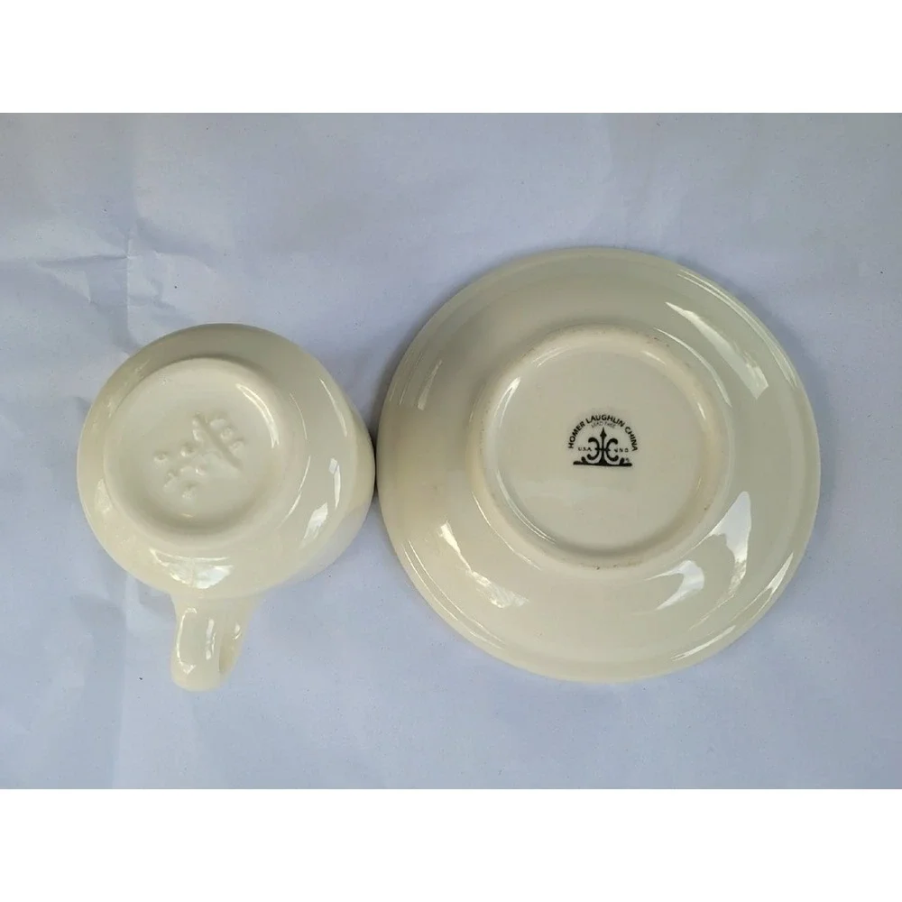 Vintage Homer Laughlin Ceramic Cup & Saucer Mo's‎ Restaurant